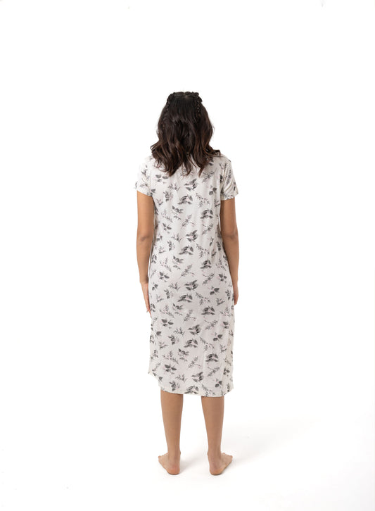 Leaf Print Sleeping Gown