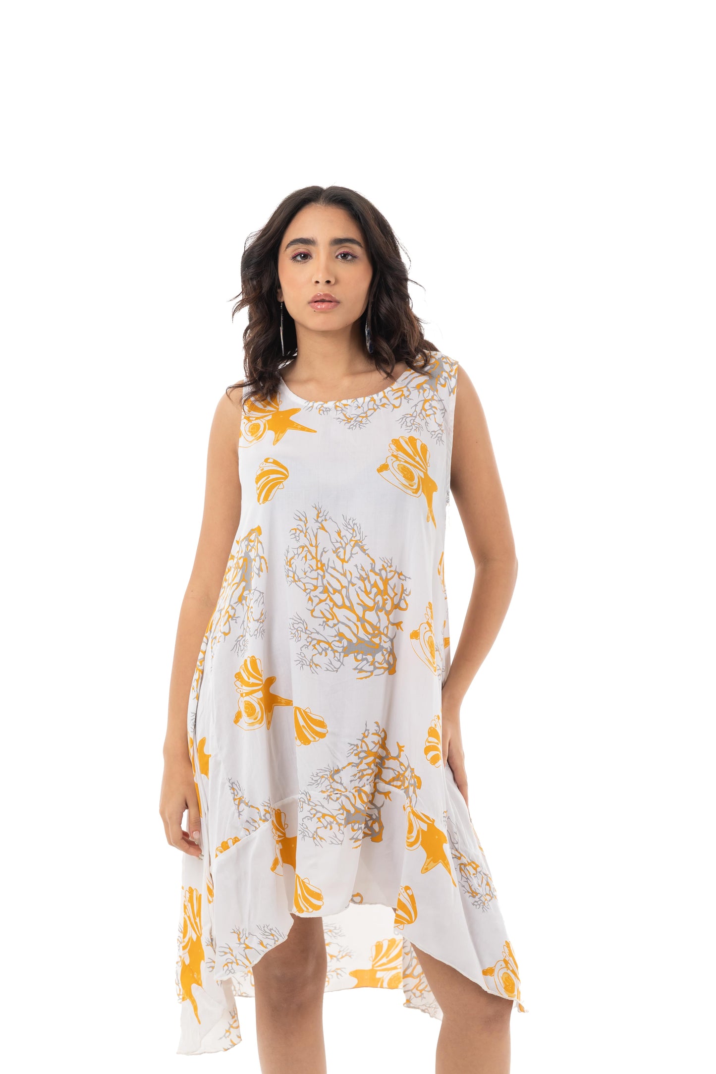 Ocean Print Sleeveless Dress